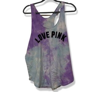 Victoria’s Secret PINK Tie-Dye Racer Back Tank Top Size Large
